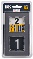 BRITE Рамка 2-мест. РУ-2-2-БрСе стекло сер. IEK 