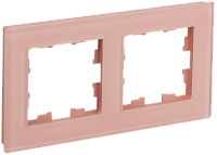 BRITE Рамка 2-мест. РУ-2-2-БрП стекло персиковый матовый IEK 