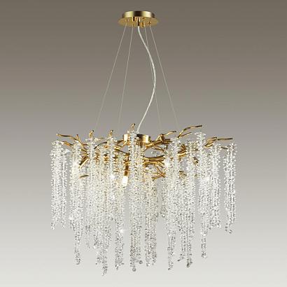 5005/8 hall odl23 487 золотой/прозрачный металл/хрусталь люстра g9 8*40w banche, доставка по Казахстану 