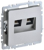 BRITE Роз. двойная RJ11+RJ45 кат.5E РК/Т12-БрА алюм. IEK 