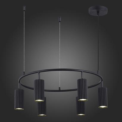 люстры sl1213.403.06 светильник подвесной st-luce черный/черный gu10 6*5w 4000k, доставка по Казахстану 