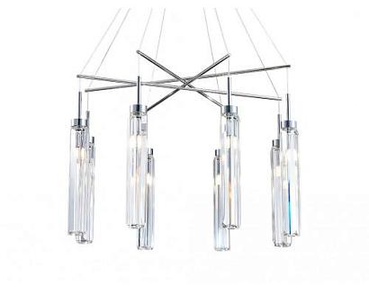 newport 4520 4524+4/s chrome , подвесной светильник, chrome clear crystal d68.5*h51 cm g9 8*60w, доставка по Казахстану 
