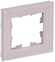 BRITE Рамка 1-мест. РУ-1-2-Бр стекло розовый матовый IEK 