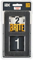 BRITE Рамка 2-мест. РУ-2-1-Бр металл черн. RE AL IEK 