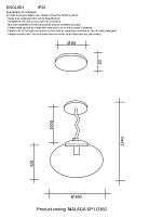светильник подвесной crystal lux malaga sp1 d360 chrome crystal lux 0862/201, доставка по Казахстану 