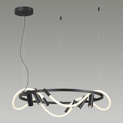 4391/55l hightech черный/металл/канат подвесной св-к ip20 led 50w 2020лм 4000k corda, доставка по Казахстану 