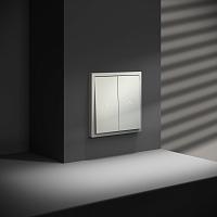 Выключатель встраиваемый VOLTUM S70 для жалюзи 10А, (сталь) 
