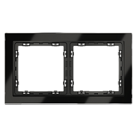 Рамка стеклянная VOLTUM S70 на 2 поста, (черный,стекло) VLS110208 