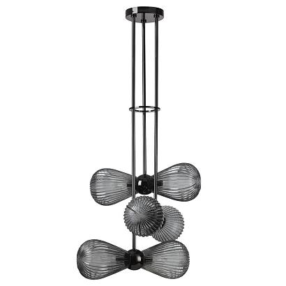 люстры 5417/6 modern odl_ex23 17 черный хром/дымчатый/металл/стекло подвес e14 6*40w elica, доставка по Казахстану 