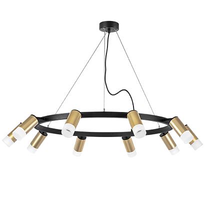 lr0204001 подвесной светильник rullo 10х50w gu10 черный/золото (571020+214440-10+202431-10), доставка по Казахстану 
