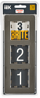 BRITE Рамка 3-мест. РУ-3-1-Бр металл латунь RE IEK 