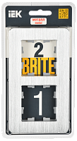 BRITE Рамка 2-мест. РУ-2-1-Бр металл алюм. RE AL IEK 