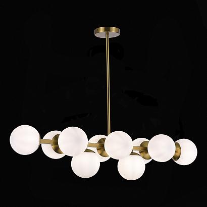 купить SLE1191-202-10 Люстра потолочная Золотистый/Белый E27 10*60W FRATTA в Алматы, svet.kz, доставка по Казахстану 