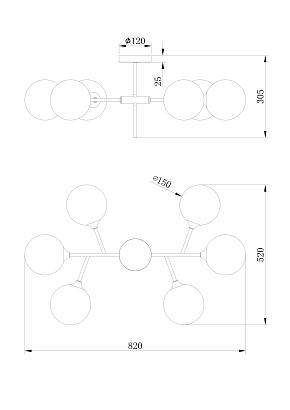 Потолочные Люстра Freya FR5115PL-06BZ1, доставка по Казахстану 
