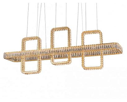 newport 8230 8233+1/s gold new , подвесной светильник, gold clear crystal l160*27*h50/250 cm led strip 103w 3100k 10300lm, доставка по Казахстану 
