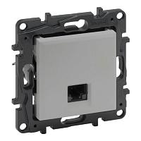 NILOE STEP Информационная розетка одиночная RJ45 Кат.6a UTP, цвет Алюминий