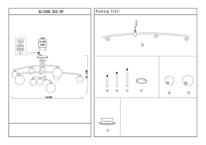 купить Потолочная люстра ST Luce Sembrare SL1208.302.09 в Алматы, svet.kz, доставка по Казахстану 