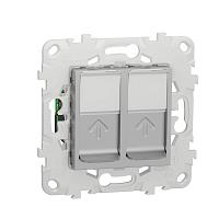 Розетка компьютерная RJ45X2 Schneider Electric Unica New Cat. 6 UTP NU542430 