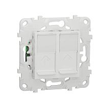 Розетка компьютерная RJ45X2 Schneider Electric Unica New Cat. 5e UTP NU542018 