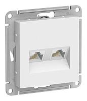 Розетка двойная AtlasDesign компьютерная RJ45+RJ45 кат.5Е механизм лотос SE ATN001385 