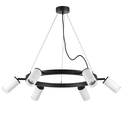 люстры lr0163660 подвесной светильник rullo 6х50w gu10 черный/белый (571016+214436-6+202430-6), доставка по Казахстану 