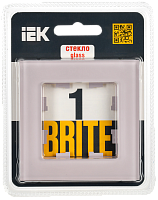 BRITE Рамка 1-мест. РУ-1-2-Бр стекло розовый матовый IEK 
