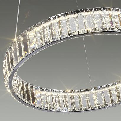 4930/30l l-vision odl24 000  хром/прозрачный металл/хрусталь люстра led 30w 4000k 3570лм vekia, доставка по Казахстану 