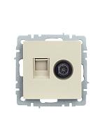BRITE Роз. двойная TV+RJ45 кат.5E РТВ/РК12-БрКр беж. IEK 