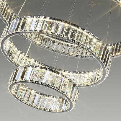 4930/88l l-vision odl24 000  хром/прозрачный металл/хрусталь люстра led 88w 4000k 10200лм vekia, доставка по Казахстану 