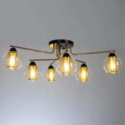 люстры потолочный светильник arte lamp manchester a7045pl-6bk, доставка по Казахстану 