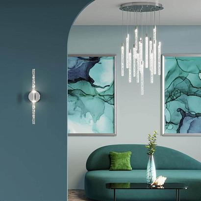 4370/5l hightech odl23 107 хром полированный/акрил с пузырьками подвесной св-к ip20 led 5w 200лм 3000k sparky, доставка по Казахстану 