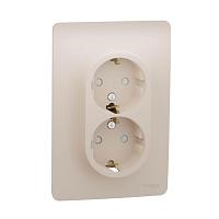 Розетка двойная Schneider Electric Unica New с/з со шторками NU206744 
