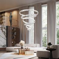 4930/260l l-vision odl24 000 хром/прозрачный металл/хрусталь люстра led 260w 4000k 30600лм vekia, доставка по Казахстану 