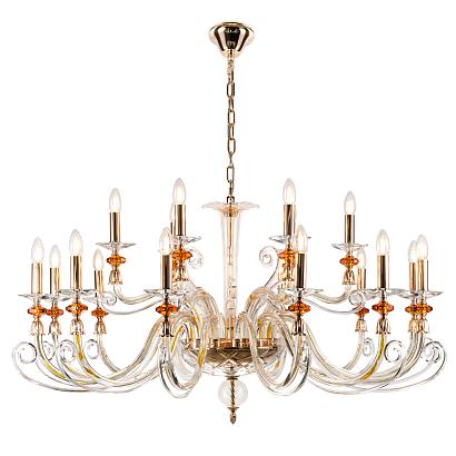 люстры люстра crystal lux catarina sp12+6 v2 gold/transparent-cognac crystal lux 1361/318, доставка по Казахстану 