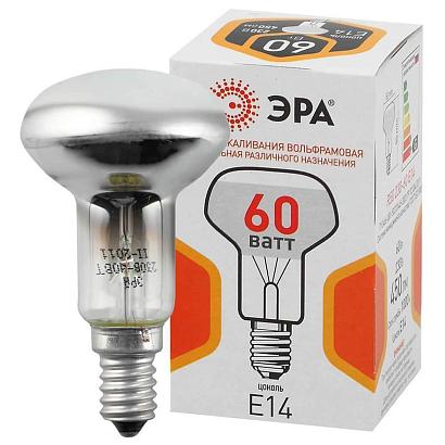 Лампа накаливания ЭРА E27 60W 2700K зеркальная R50 60-230-E14-CL Б0039141 купить в Алматы svet.kz
