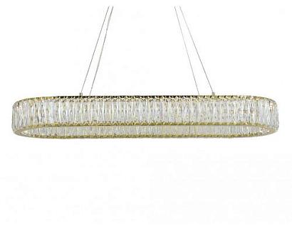 newport 8240 8240/90 oval gold , подвесной светильник, gold сlear crystal l90*w30*h10/250 cm  led strip 3100k 42w 4620lm, доставка по Казахстану 