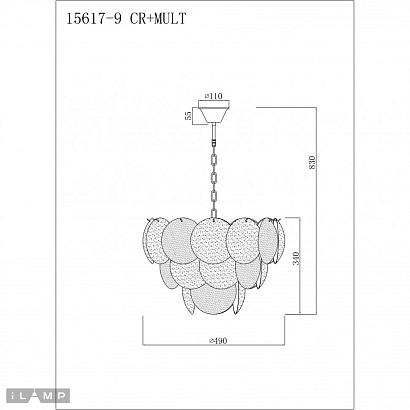 светильник подвесной ilamp rivoli 15617-9 cr+mult, доставка по Казахстану 