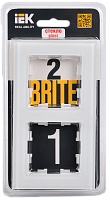 BRITE Рамка 2-мест. РУ-2-2-БрБ стекло бел. IEK 