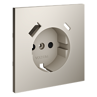 Накладка для розетки с заземлением и защитными шторками, с USB A+C, S70 (кашемир) 