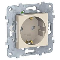Розетка Schneider Electric Unica New с/з со шторками 16A 250V NU505744 