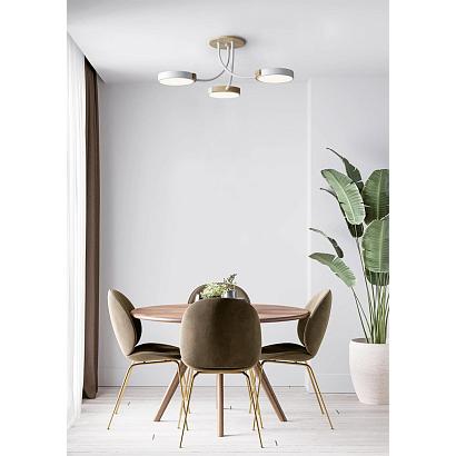 люстры 5654/54cl ledio ln23 белый, дерево светильник потолочный led 54w 3066лм 3000-6000к 220v arley, доставка по Казахстану 