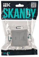 SKANDY Выключ. 2-кл. прох. с инд. 10А SK-V10S сереб. IEK 