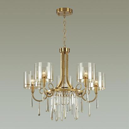 люстры 4886/5 hall odl_ex23 41 бронзовый/янтарн./металл/стекло люстра e14 5*40w nicole, доставка по Казахстану 