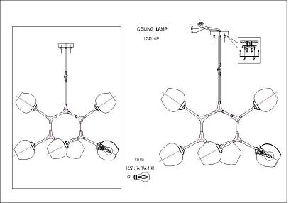 подвесная люстра favourite bolos 1741-6p, доставка по Казахстану 