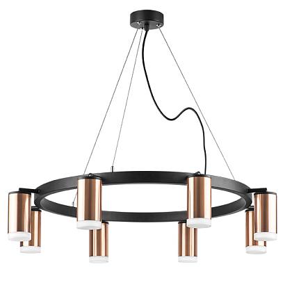 lr0183080 подвесной светильник rullo 8х50w gu10 черный/медь (571018+214430-8+202430-8), доставка по Казахстану 