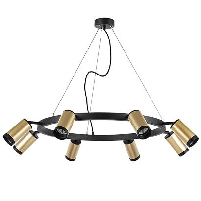 lr01840837 подвесной светильник rullo 8х50w gu10 черный/золото (571018+214440-8+203437-8), доставка по Казахстану 