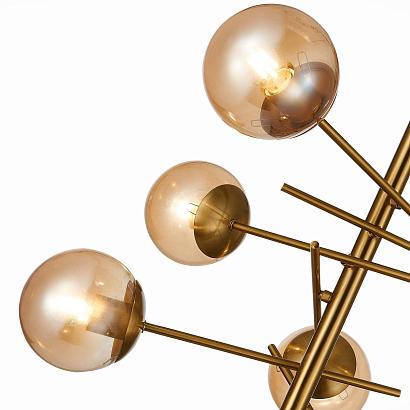 купить SLE1099-312-06 Люстра потолочная Латунь/Коньячный E27 6*60W VELIO в Алматы, svet.kz, доставка по Казахстану 