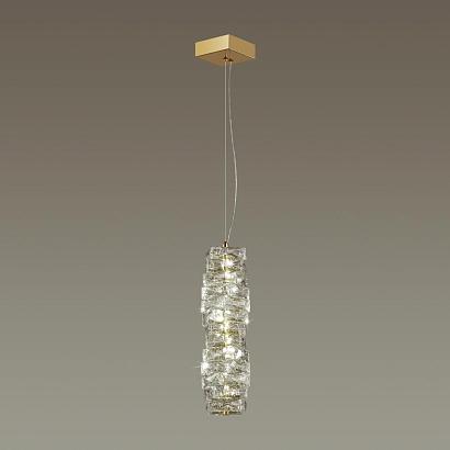 4999/10l hall odl23 433 золотой/прозрачный/металл/хрусталь подвес led 10w 4000k straza, доставка по Казахстану 