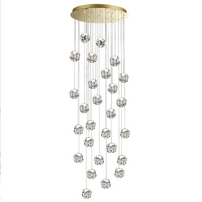 5085/120l l-vision odl25 золото/прозрачный/металл/акрил люстра каскадная led 120w 4000k 5500лм jemst, доставка по Казахстану 
