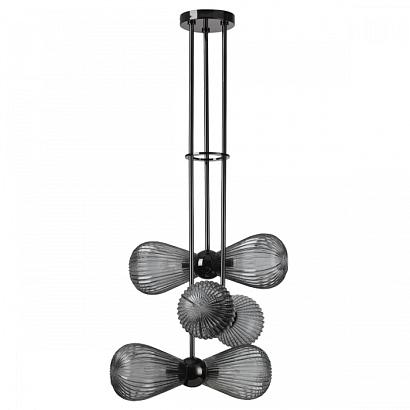 люстры 5417/6 modern odl_ex23 17 черный хром/дымчатый/металл/стекло подвес e14 6*40w elica, доставка по Казахстану 